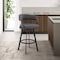 Armen Living Saturn 30" Bar Height Swivel Gray Faux Leather and Black Metal Bar Stool LCSNBABLKGR30 - alternate 5